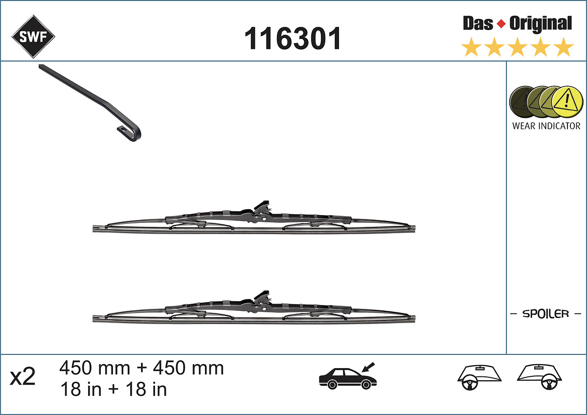 SWF STANDARD Ablaktörlő lapát 116301_SWF